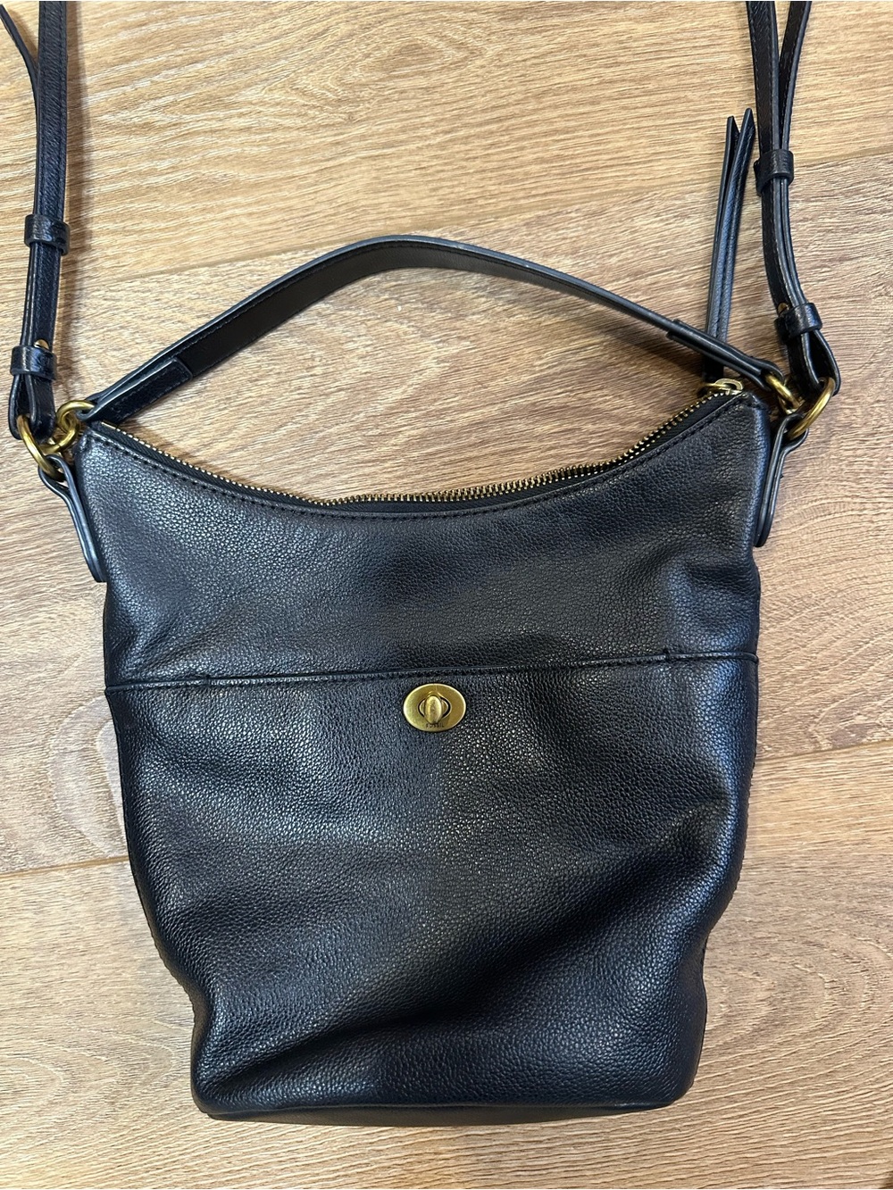 Fossil Talulla Small Hobo Leather Bag - Handbag Black Gold